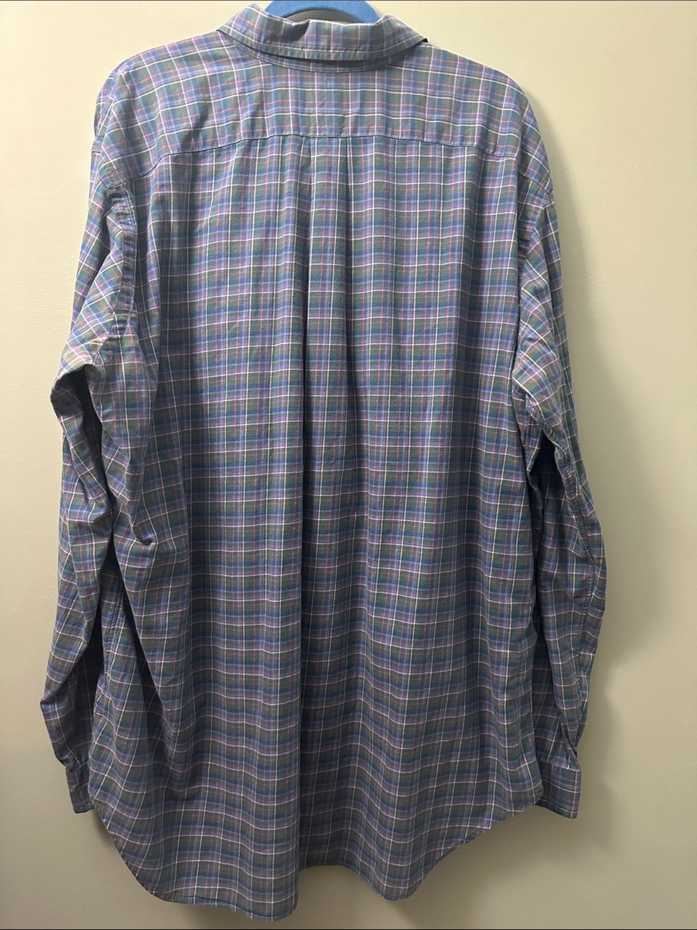 Ralph Lauren Blue-Green Plaid Classic Button-Down Shirt 100% Cotton Size XLT - Picture 2 of 5